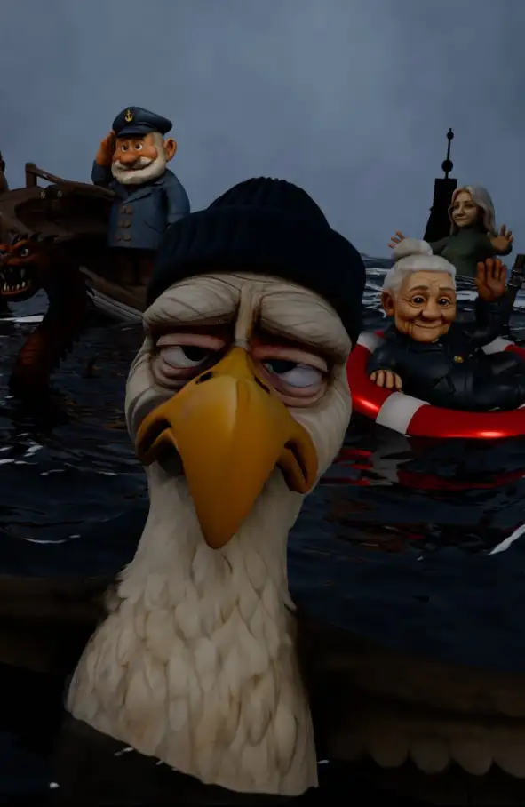 Maritime Kunstwerk aus Cuxhaven – digitale Illustration mit maritimer Stimmung.